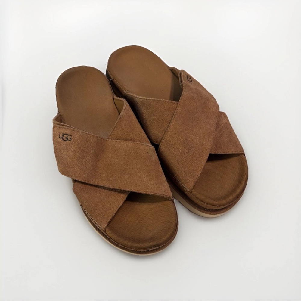 UGG Tan Crisscross Sandals